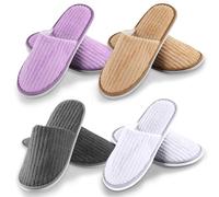 GOMETY 8 pares de pantuflas de invitados, pantuflas de hotel, pantuflas de ducha coloridas, chanclas de baño, antideslizantes, desechables, para hotel, color blanco, para mujer, hombre, para bienestar