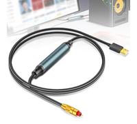GOMETY Adaptador de audio USB a óptico USB-A a Fiber Optic Audio SPDIF Puerto Conector 3M, Toslink Adaptador Fibra Óptica Cable para PS5/PC/Laptop - Tarjeta de sonido óptica con Plug & Play, color