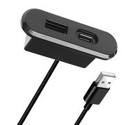 GOMETY Adaptador de carga USB-C, escritorio Power Grommet Outlet, 5 V/2 A USB hembra empotrable, cable de extensión tipo C 3.0, USB 3.0 tipo C macho a hembra para sofá, mesa, mesita de noche, banco de