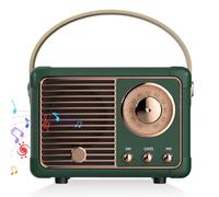 GOMETY Altavoz Bluetooth retro: mini altavoz Bluetooth portátil, altavoz vintage recargable para decoración de habitaciones, para diseño retro y disfrute de la música (verde)