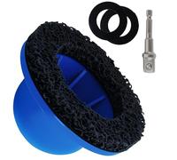 GOMETY Amoladora de cubo de rueda para coche, 90-150 mm, limpiador de cubos, lijadora de cubo, lijadora de cubo, lijadora de cabeza esférica, color azul con accionamiento cuadrado de 1/2 pulgadas y 2