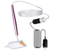GOMETY Bolígrafo eléctrico de pintura de diamantes, bolígrafo de pintura de diamante con bomba de vacío, accesorio para colocar piedras sin cera, herramienta para pintura de diamantes DIY (rosa)