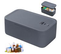 GOMETY Caja de medicamentos con cerradura, pastillero con cerradura de combinación, mini caja fuerte de ABS, pastillero de viaje, organizador de tabletas para el hogar