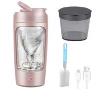 GOMETY Coctelera eléctrica, 650 ml, batidora automática de proteína, batido de proteínas, sin BPA, recargable por USB, para batidos cremosos (clásico, rosa)