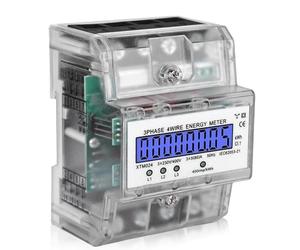 GOMETY Contador de corriente trifásica, 3 fases, 4 cables, contador de corriente trifásica, contador de corriente trifásica, 230/400 V, 5 - 100 A, con LCD, contador de corriente trifásica para