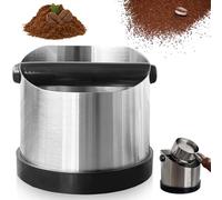 GOMETY Contenedor para Golpes para Portafiltros: 660ML Caja de Golpes de Acero Inoxidable, Antideslizante y Silenciosa, Ideal para Uso Doméstico y Cafés (Plata)