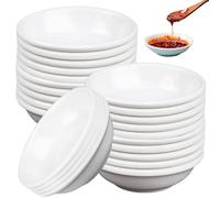 GOMETY Cuencos de Salsa: Set de 24 Mini Cuencos Blancos, Multifuncionales para la Preparación de Alimentos y Eventos (7,2x2 cm, Blanco)