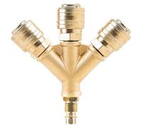 Gomety Distribuidor De Aire Comprimido 3 Vías Con Conectores: Distribuidor De Aire De Latón Robusto, Conector Rápido Para Manguera De Aire De 1/4 Pulgada, Para Industria Y Obra (NW 7,2 Rosca Externa)