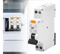 GOMETY Disyuntor B16 FI, 30 mA, interruptor FI, interruptor RCD, 6 kA, 1P+N, tipo A, interruptor de corriente residual con RCBO corriente nominal 16 A 230 V, interruptor FI/LS, montaje en carril DIN