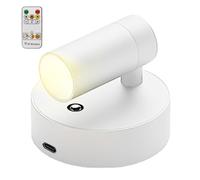 GOMETY Foco LED con mando a distancia, lámpara de pared USB recargable en 3 temperaturas de color, regulable, lámpara de pared, LED inalámbrica, con función de temporización, foco para arte, plantas