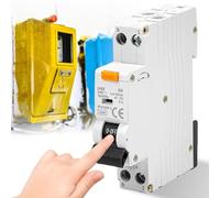 GOMETY Interruptor FI/LS, 30 mA, interruptor B16 RCD, disyuntor protegido 6 kA 1P+N tipo A con corriente residual RCBO corriente nominal 16 A 230 V, montaje en carril DIN - curva B