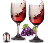 GOMETY Juego de 2 copas de vino de plástico para llevar, 200 ml, copas de vino flotantes para piscina, modernas copas de vino tinto, copas de vino blanco, copas de champán, juego para viajes, camping