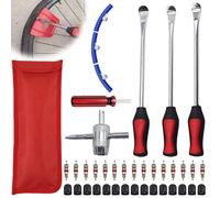 GOMETY Juego de 39 palancas de montaje para neumáticos, 30,5 cm, palanca de montaje, cuchara, juego de cambio de neumáticos con 3 protectores para llantas de motocicleta y bicicleta