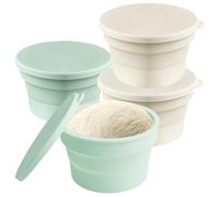 GOMETY Juego de 4 cajas para pizzas con tapa, caja de fermentación plegable y caja de masa, perfecta como caja de pizza, caja de masa de silicona antiadherente, caja para pizza, accesorios