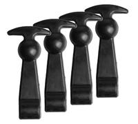 GOMETY Juego de 4 soportes elásticos para capó de caucho, soporte de goma para capó, cierre con mango en T, accesorio para tractor, fijación segura para motor de vehículo, color negro