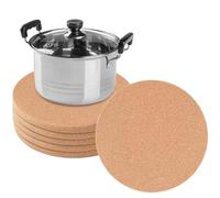 GOMETY Juego de 6 Salvamanteles Redondos de Corcho, 19 cm, Resistentes al Calor y Absorbentes, para Ollas, Sartenes, Posavasos Redondos Extra Gruesos