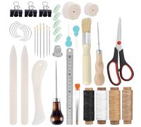 GOMETY Juego de encuadernación de 40 piezas, herramientas de encuadernación, materiales de encuadernación, 3 piezas de hueso, herramientas de inicio de encuadernación con cinta de encuadernación, hilo