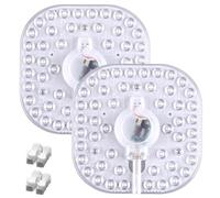 GOMETY - Kit de 2 módulos LED 24 W, 3 colores LED cuadrado lámparo, reemplazo con soporte magnético, 160 mm Plazo Plaza Luz Módulo lámparo para techo