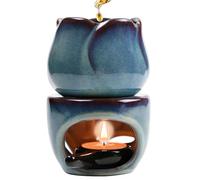 GOMETY Lámpara aromática de cerámica para aceites esenciales, quemador de aceite esencial con cuchara de vela, lámpara aromática, vela de té, soporte decorativo para velas de té, quemador de aceite