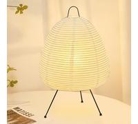 GOMETY Lámpara de mesa de papel 28 x 47 cm, lámpara creativa de papel de arroz, lámpara de mesita de noche, lámpara de mesa decorativa, estilo minimalista, luz de ambiente para dormitorio, salón