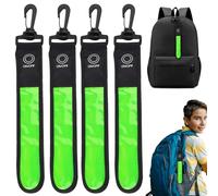 GOMETY Luz LED intermitente para mochila escolar, 4 unidades de reflectores para niños, con 3 modos, luz de seguridad, resistente al agua, reflector, colgante para mochila, senderismo, correr, color