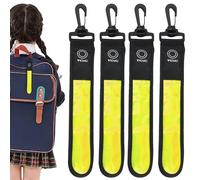 GOMETY Luz LED intermitente para mochila escolar, 4 unidades de reflectores para niños, con 3 modos, luz de seguridad, resistente al agua, reflector, colgante para mochila, senderismo, correr, color