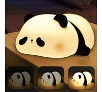 GOMETY Luz nocturna LED para niños, panda, control táctil, lámpara de noche de silicona, regulable, con 3 modos de luz y temporizador de 30 minutos, carga USB, luz nocturna LED para habitación