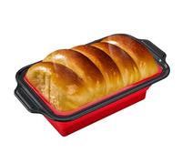 GOMETY Molde de silicona de 31 cm, molde de silicona con marco reforzado de metal, antiadherente, rectangular, sin BPA, ideal para hornear pan y pasteles