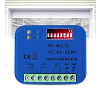 GOMETY Receptor universal de puerta de garaje 85-250 V, multifrecuencia, 433-900 MHz, módulo de relé de puerta de garaje, receptor universal para 45 mandos a distancia de puerta de garaje, conexión
