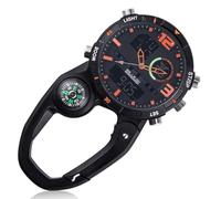 GOMETY Reloj de bolsillo para enfermeras con mosquetón, con mosquetón, con calendario, semana, despertador, brújula, digital, reloj de cuarzo analógico para enfermeras, médicos (naranja), naranja