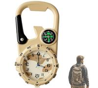 GOMETY Reloj de bolsillo para enfermeras, reloj de bolsillo con mosquetón, reloj de cuarzo multifuncional para mujer, hombre, mochila de escalada, Camuflaje