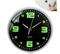 GOMETY Reloj de pared luminoso, silencioso, sin tictac, 30 cm, silencioso, de cuarzo, funciona con pilas, moderno reloj de pared iluminado de cristal para habitaciones, hogar, dormitorio, oficina