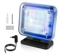 GOMETY Simulador de TV LED, simulador de TV falso con 12 LED y 3 programas seleccionables, eficiencia energética con temporizador, completo con adaptador de red, para uso como protección antirrobo