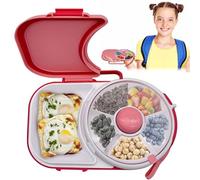 GOMETY Snack Spinner con caja, multifuncional giratorio para niños, caja de aperitivos con tapa, 5 compartimentos, recipiente portátil para aperitivos, organizador de semillas de melón, sin BPA, para