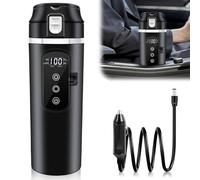 GOMETY Taza Calentadora para Auto: 1 Pieza Hervidor Eléctrico Sin BPA, Portátil para Auto, para Viajes y Camping (Negro 500ml)
