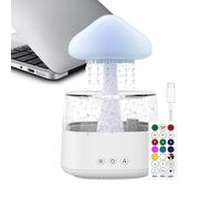 Gomice Difusor humidificador de Gota de Agua LED, aromaterapia de Gota de Agua,Luz Nocturna Colorida de Nube de Lluvia - Humidificador teledirigido de la Lluvia de la Seta con el Cable de Carga para
