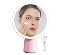 Gomice Espejo de Maquillaje con Luz - Iluminado con Luz | Espejo LED Recargable 3 Modos Regulable Táctil para Viaje Baño Dormitorio Escritorio