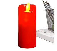 Gomice Velas De Pilar De Llama Móvil, Velas De Móvil, de pilar LED rojas que funcionan con pilas - Falsas, LED, Decoración de Mesa, Decoración del Hogar