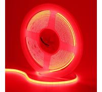 GOMING 12V 5mm Ancho Rojo Tira LED COB 5M Luminiscencia Lineal Alta Densidad 400LED/M No Impermeable IP20 Luces LED para Gabinete Sala de Estar Dormitorio y Más(Sin Alimentación)