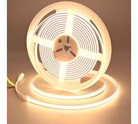 GOMING 24V 5M Neón Tira LED COB Blanco Cálido 3000K IP67 Impermeable 1560LEDs 4100lm Brillo Uniforme Flexible 11W/M Cinta LED Autoadhesiva para DIY Decoración del Hogar(Alimentación no Incluida)