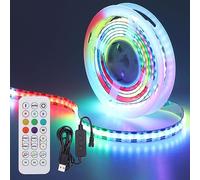GOMING 5V WS2812B Tira LED COB 2M 320LEDs Direccionable con Controlador