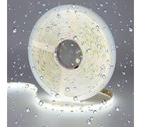GOMING Doble Fila Tira LED COB 24V 10M Blanco Frio 6000K IP65 Impermeable CRI 93+ Brillo Alto 20000lm Alta Densidad 600LED/M Luces LED para Sala Estar Dormitorio Jardín y Más(Sin Alimentación)