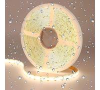 GOMING Doble Fila Tira LED COB 24V 10M Blanco Natural 4000K IP65 Impermeable CRI 93+ Brillo Alto 20000lm Alta Densidad 600LED/M Luces LED para Sala de Estar Dormitorio y Más(Sin Alimentación)