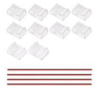 GOMING Kit Conector Doble Fila COB Tira LED 12mm de Ancho 8Piezas Tira de Alambre Conectores Transparentes 2 Tira a Tira Conectores 4 Cables Extensión de 10 cm para Tira de Luces LED COB Doble Fila