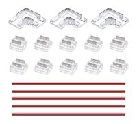 GOMING Kit Conector Tira LED COB 2 pin 8 mm de Ancho 10 Conectores Transparentes Sin Espacios 3 Conectores Sin Espacios en Forma de L/Esquina 5 Cables de Extensión de 15 cm para Tira de Luces LED