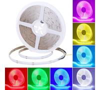 GOMING Lineal Focus 24V COB RGB Tira de LED 10M 14W/M Brillo Alto Alta Densidad 576LED/M No Impermeable IP20 Luces LED Para Salón Dormitorio Más Decoración(No Incluye RGB Controlador ni Alimentación)