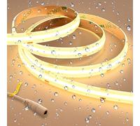 GOMING Súper Brillante Tira LED COB 24V Blanco Cálido 3000K 5M 2050LM/M 14.5W/M CRI 93+ IP65 Impermeable Alta Densidad 480LED/M Luces LED para Decoración del Hogar(Sin Alimentación)