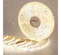 GOMING Tira LED COB 15M 24V Blanco Natural 4000K IP65 Impermeable Brillo Alto 11000lm CRI 93+ Luminiscencia Lineal Alta Densidad 384LED/M Luces LED para Gabinete Sala Estar y más(Sin Alimentación)