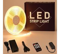 GOMING Tira LED COB 24V 10M Dimmable Blanco Cálido 3000K CRI 93+ con Regulador Alimentación 24V 3A 72W Luminiscencia Lineal 312LED/M No Impermeable IP20 Luces LED para Decoración del Hogar