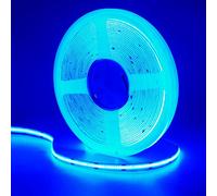 GOMING Tira LED COB 24V Azul 460nm 10M Brillo Alto Luminiscencia Lineal Alta Densidad 384LED/M Not Impermeable IP20 Luces LED para Gabinete Dormitorio Sala Estar Cocina Decoración(Sin Alimentación)
